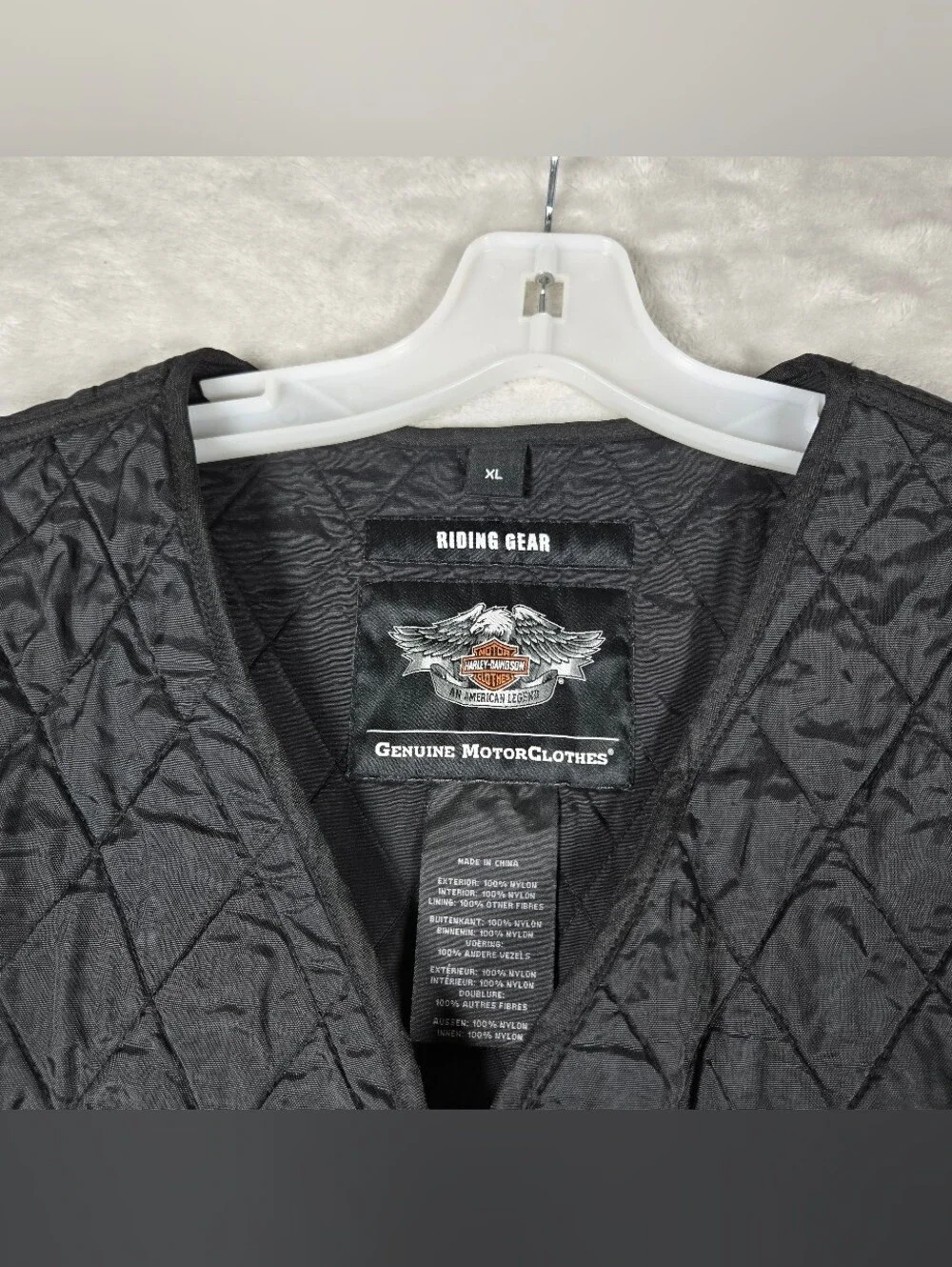 Harley Davidson Mens Black Quilted Hydration Vest Size XL Biker Ridding Light